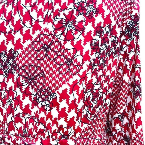 Brooks Brothers Refined Red Floral Belted Knee Length Dress Preppy Size 8 - Picture 7 of 10